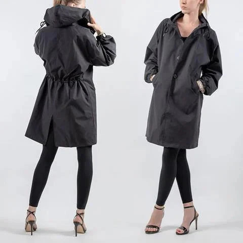 DORO | Oversized płaszcz trench z kapturem